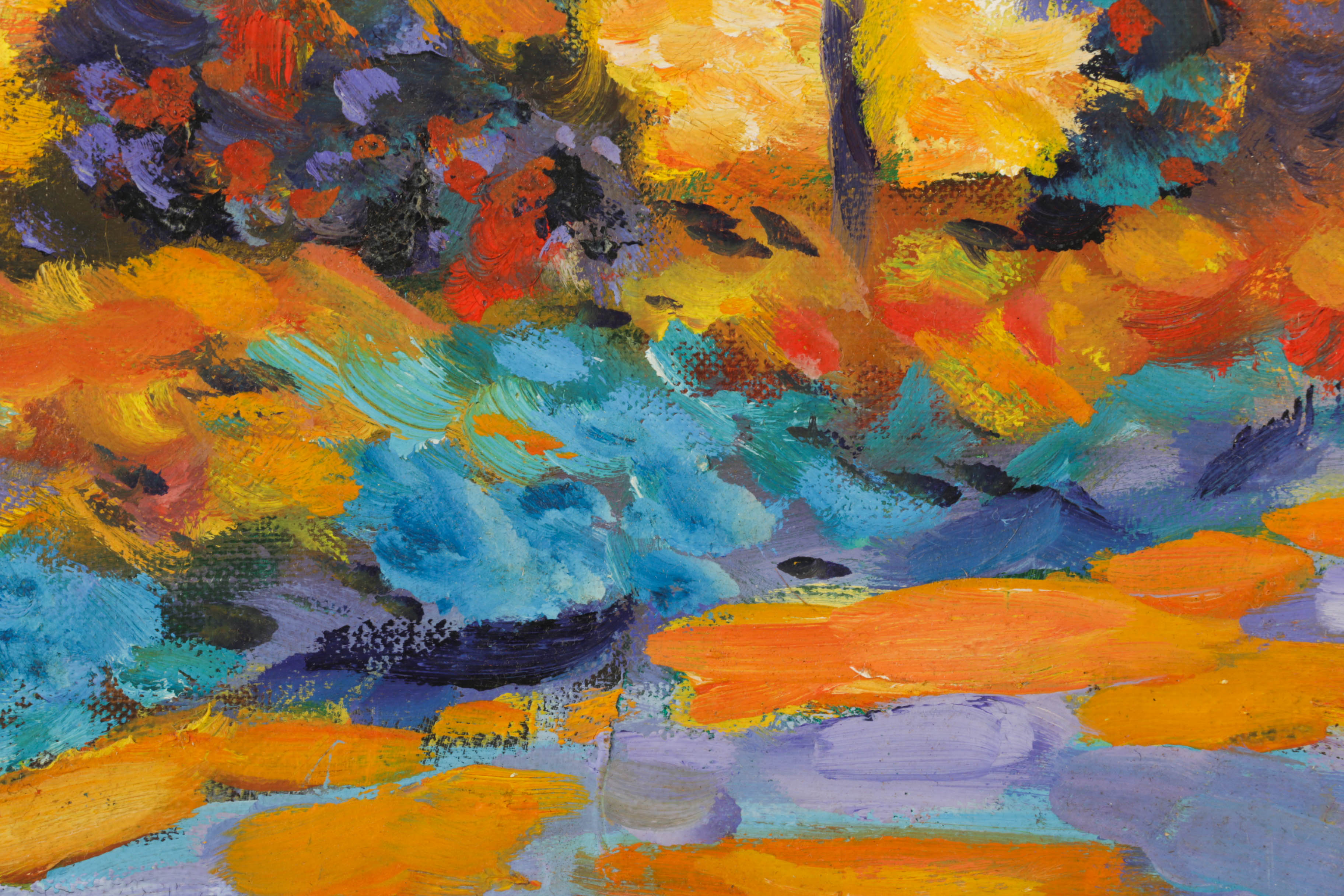 Leo Revi Original Oil Painting on Canvas of Autumnal Landscape