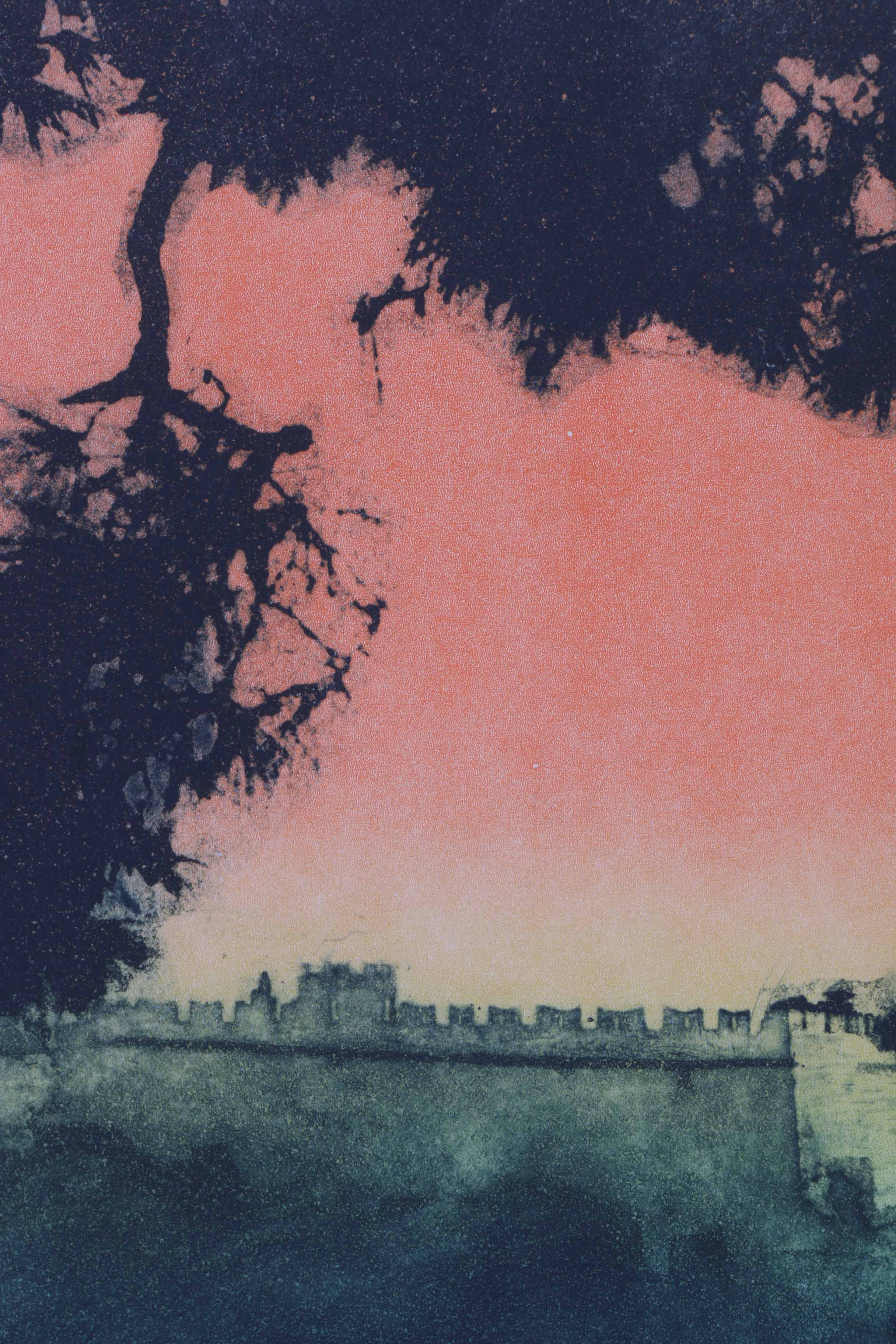 Limited Edition M. Feinberg Aquatint "Rhodes Landscape I"