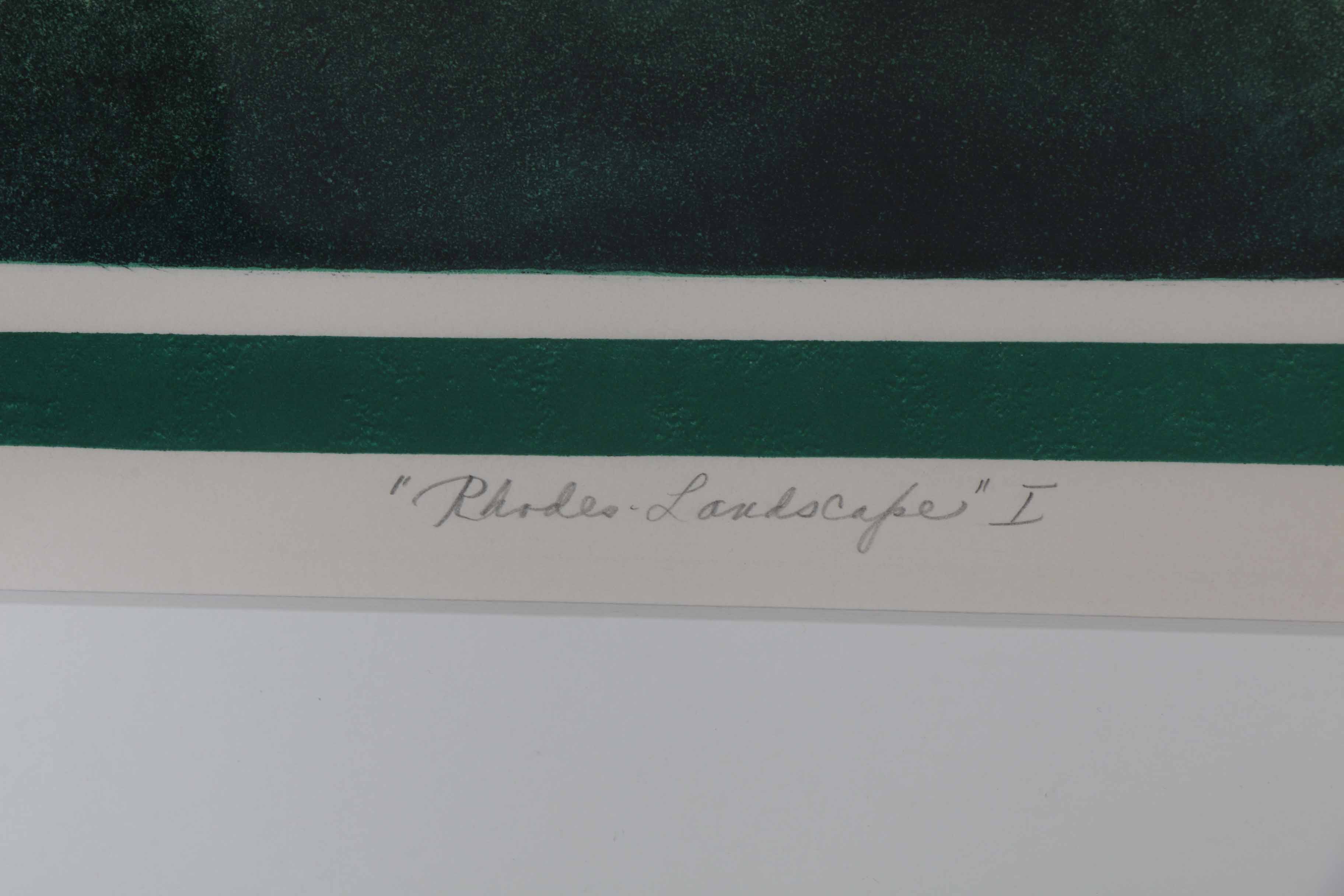 Limited Edition M. Feinberg Aquatint "Rhodes Landscape I"