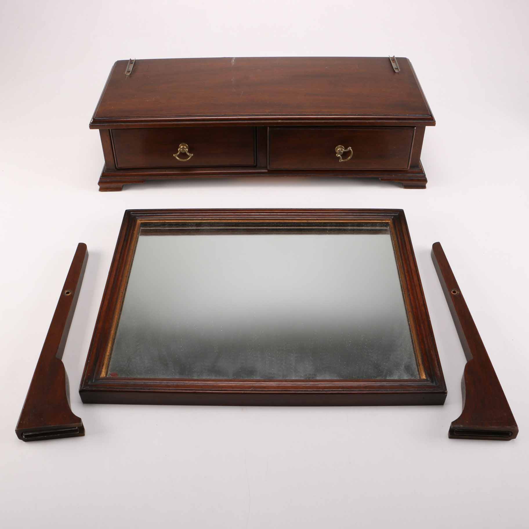 Vintage Mahogany Shaving Mirror and Base by Henkle-Harris