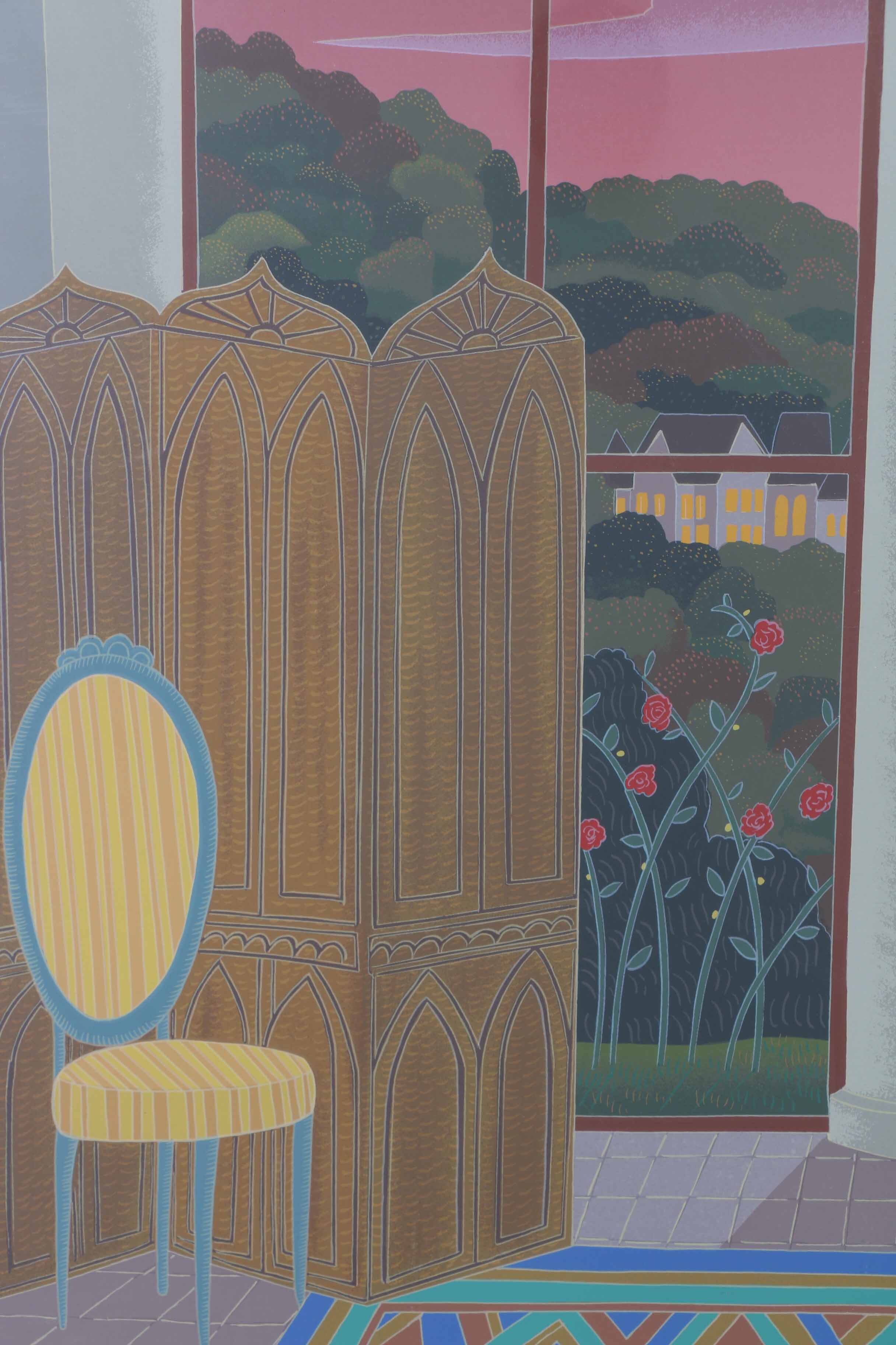 Thomas McKnight Limited Edition Serigraph of an Interior Scene a