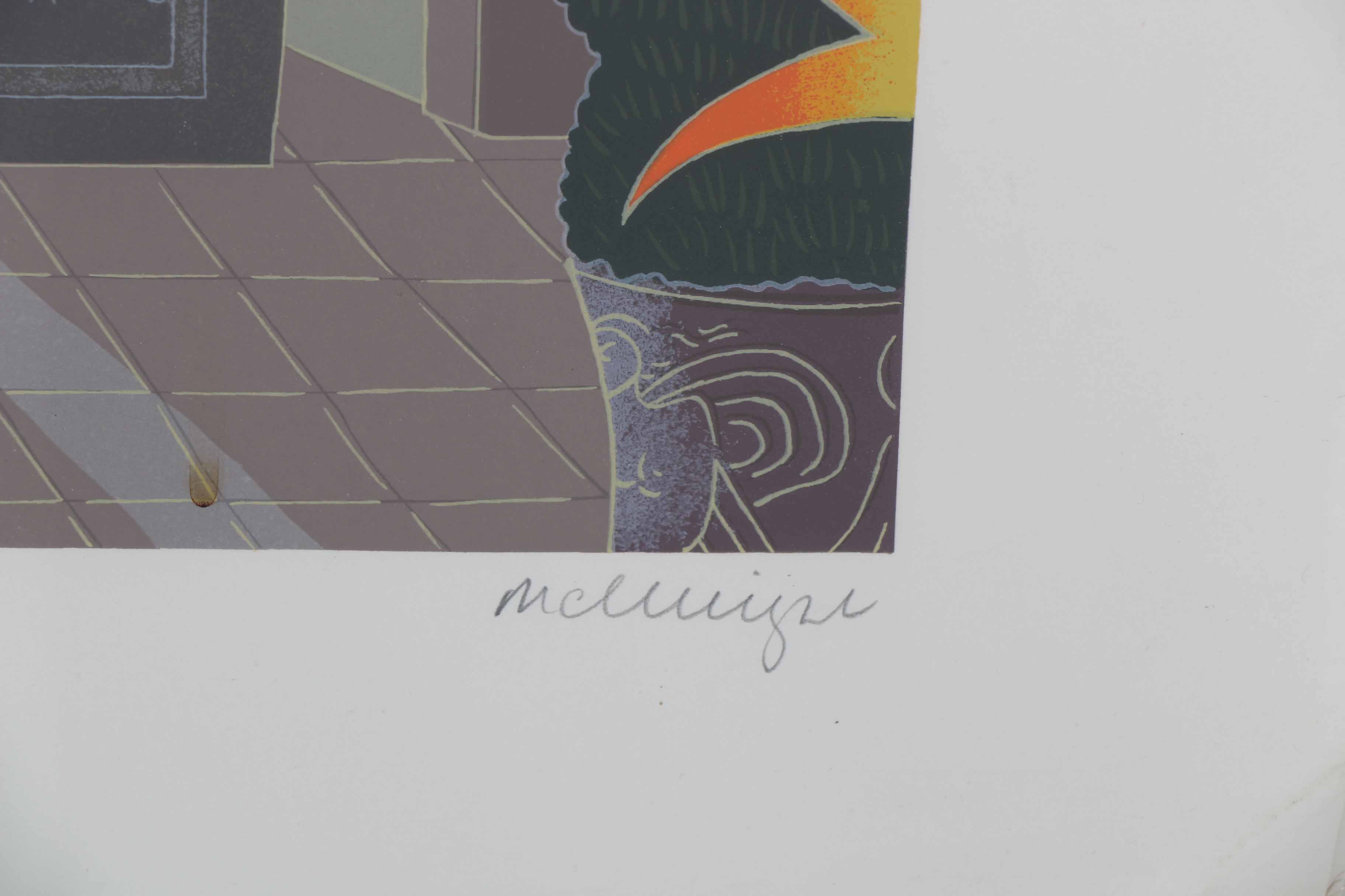 Thomas McKnight Limited Edition Serigraph of an Interior Scene a