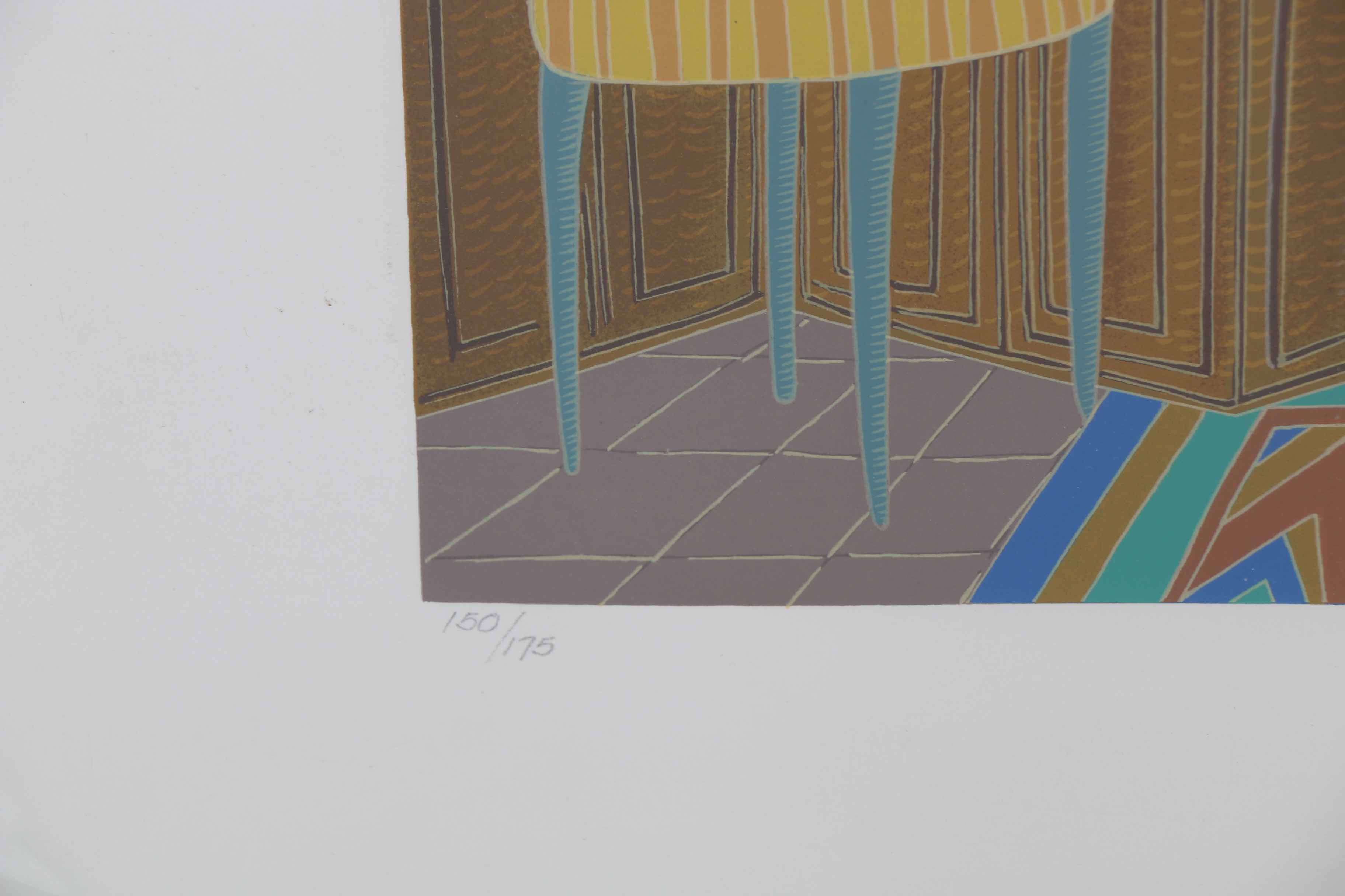 Thomas McKnight Limited Edition Serigraph of an Interior Scene a