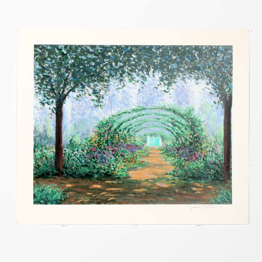 James Scoppetone Limited Edition Serigraph "Monet's Garden"