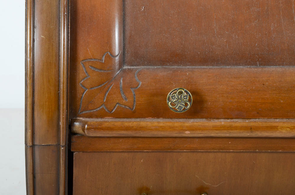 Antique Roll-Top Secretary Desk with Hutch