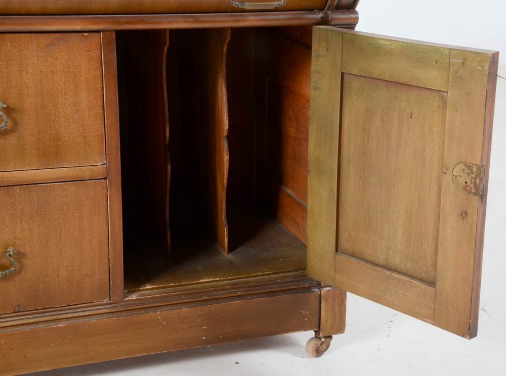 Antique Roll-Top Secretary Desk with Hutch