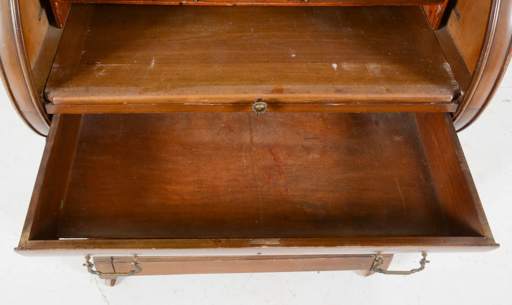 Antique Roll-Top Secretary Desk with Hutch