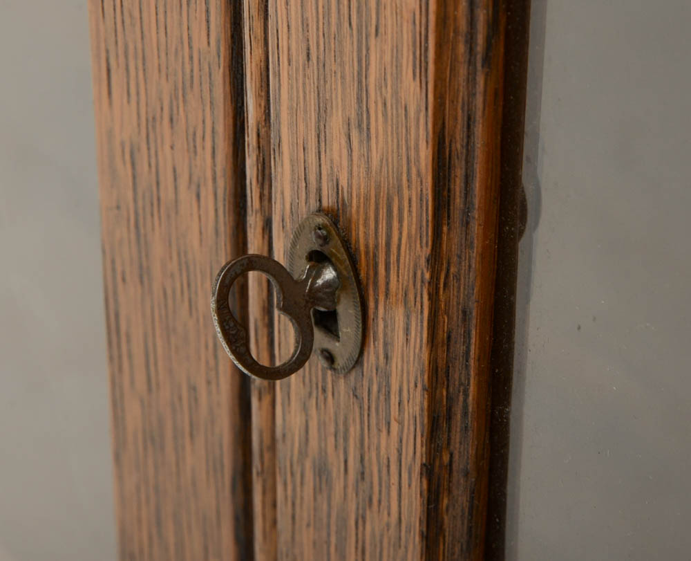 Antique Oak Glass-Door Bookcase