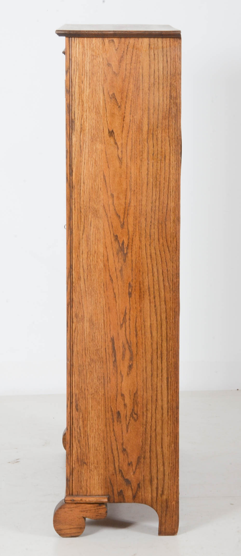 Antique Oak Glass-Door Bookcase