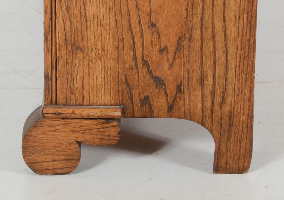 Antique Oak Glass-Door Bookcase