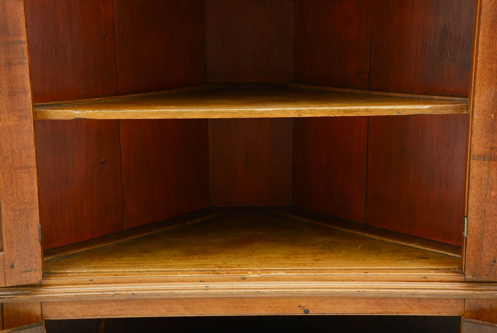 Early Walnut Corner Cupboard