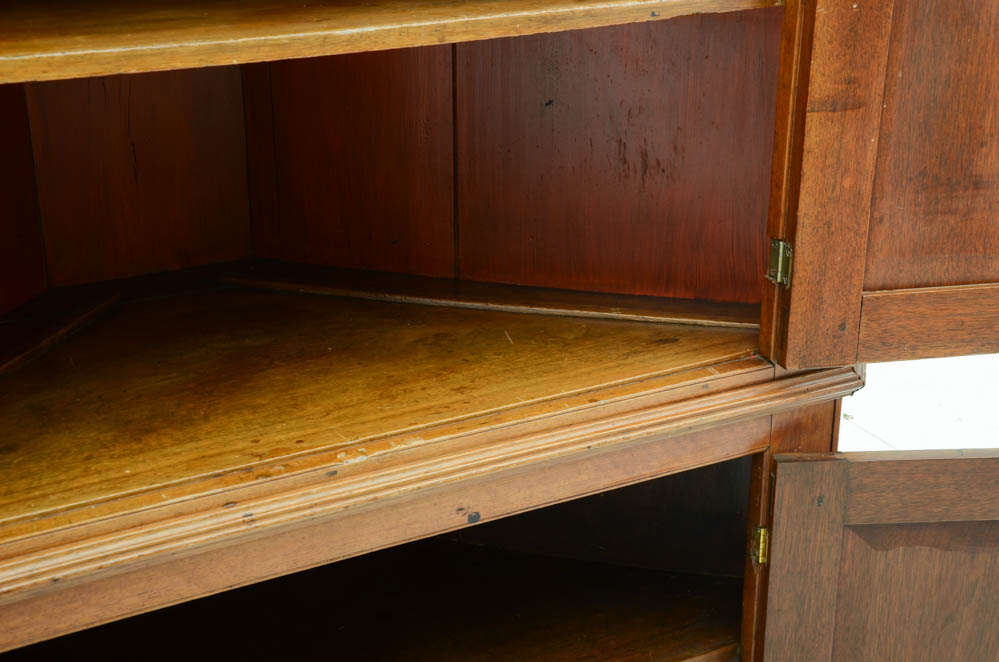 Early Walnut Corner Cupboard