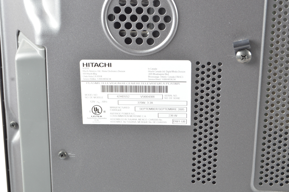 Hitachi 42" Plasma HDTV