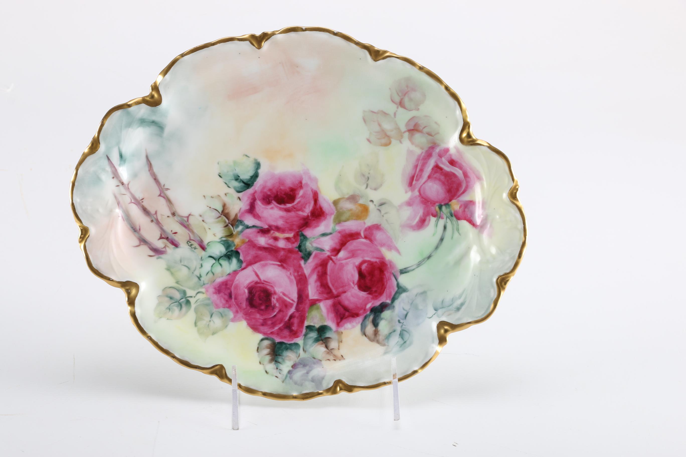 Antique and Vintage Porcelain Floral Motif Dishes