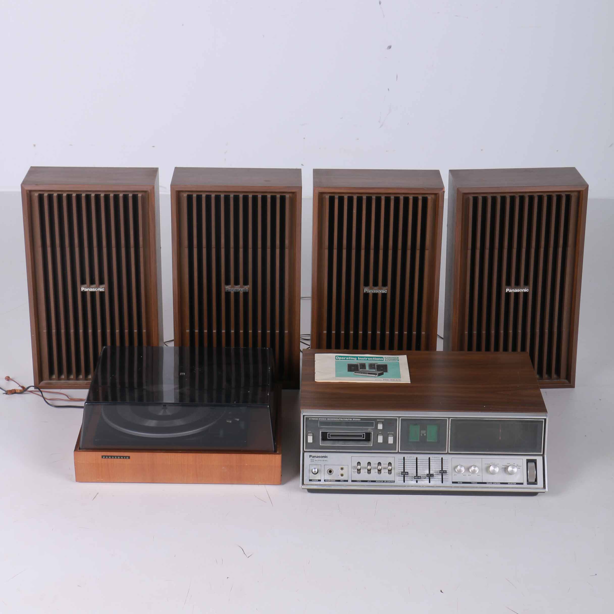 Panasonic 8-Track Recorder, Turntable and Speakers