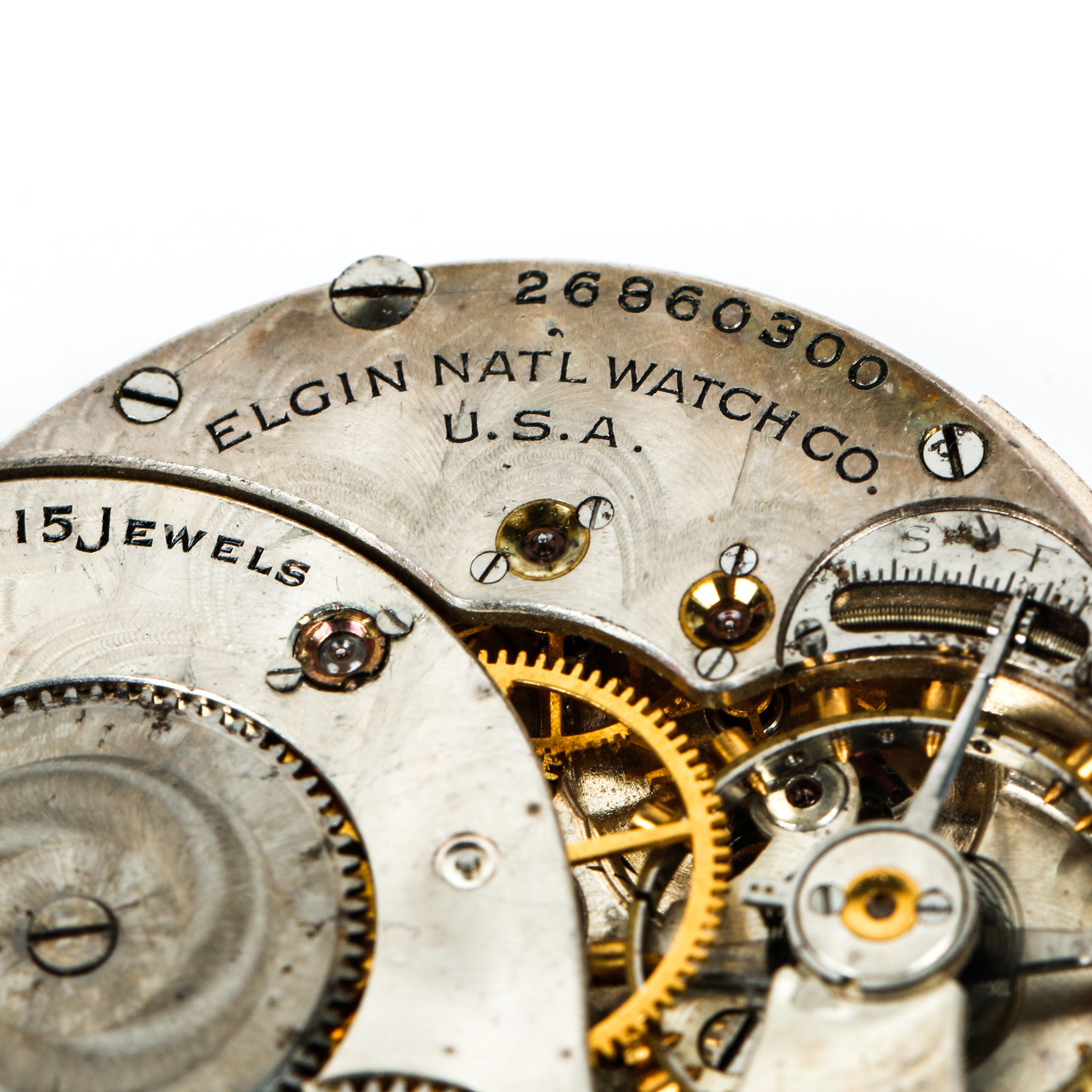 Elgin 15 Jewel Pocket Watch Movement