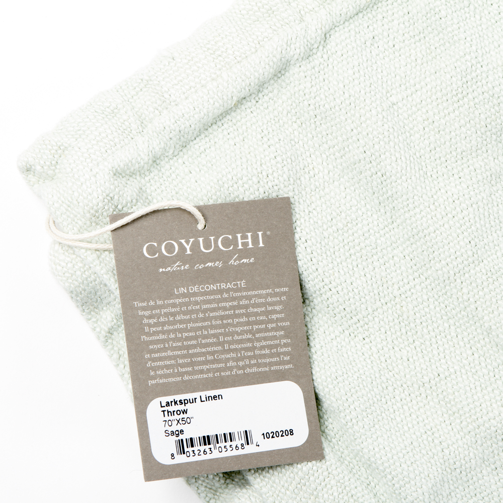 Coyuchi Larkspur Linen Sage Throw