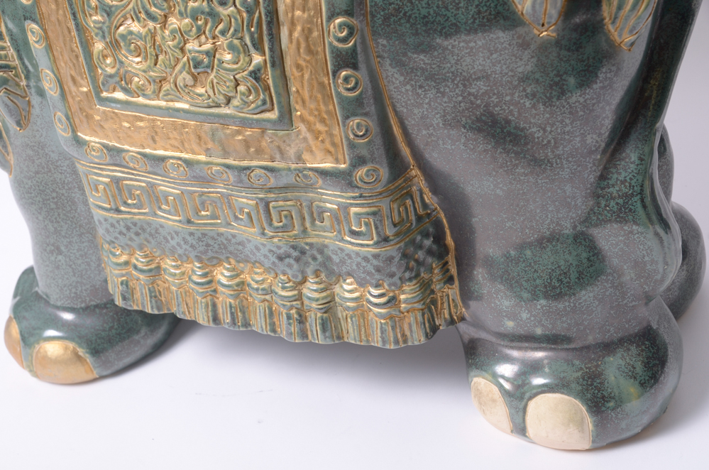 Ceramic Elephant Plant Stand or Side Table