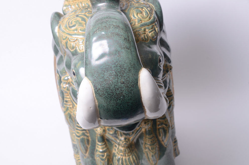 Ceramic Elephant Plant Stand or Side Table