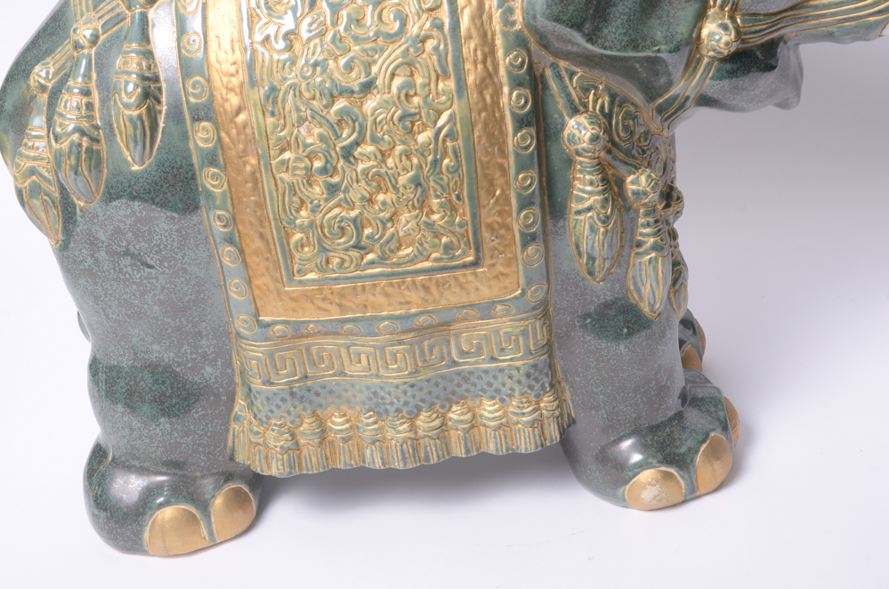 Ceramic Elephant Plant Stand or Side Table