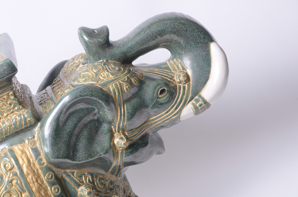 Ceramic Elephant Plant Stand or Side Table