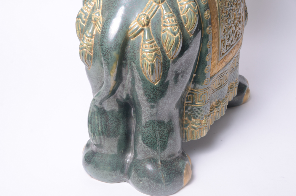 Ceramic Elephant Plant Stand or Side Table