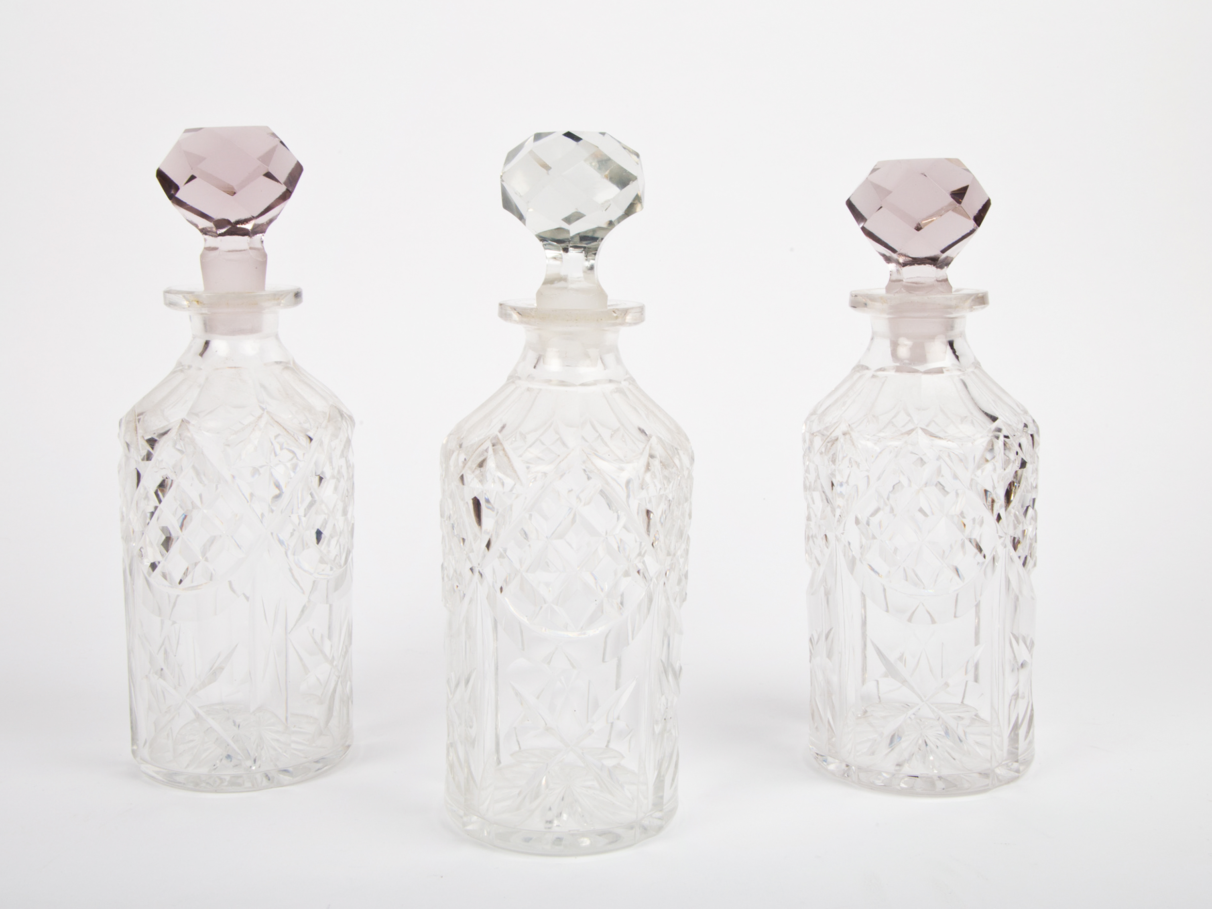 Antique Shaw & Fisher Silver Plate Stand with Cut Glass Bottles