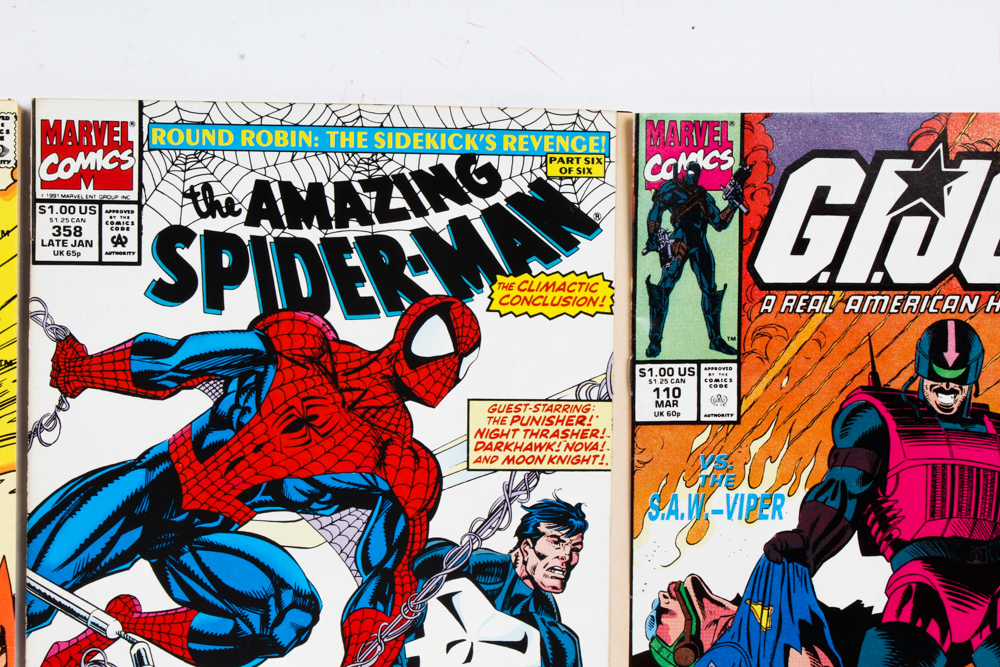 Group of Marvel Comics with "Captain Marvel"