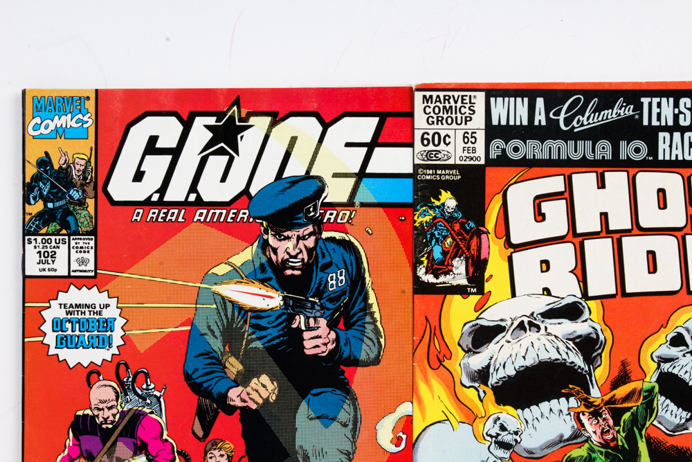 Group of Marvel Comics with "Captain Marvel"