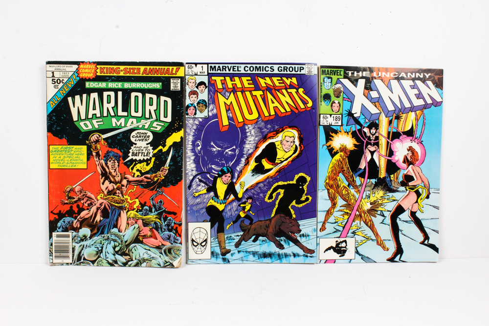 Group of Marvel Comics with "Captain Marvel"