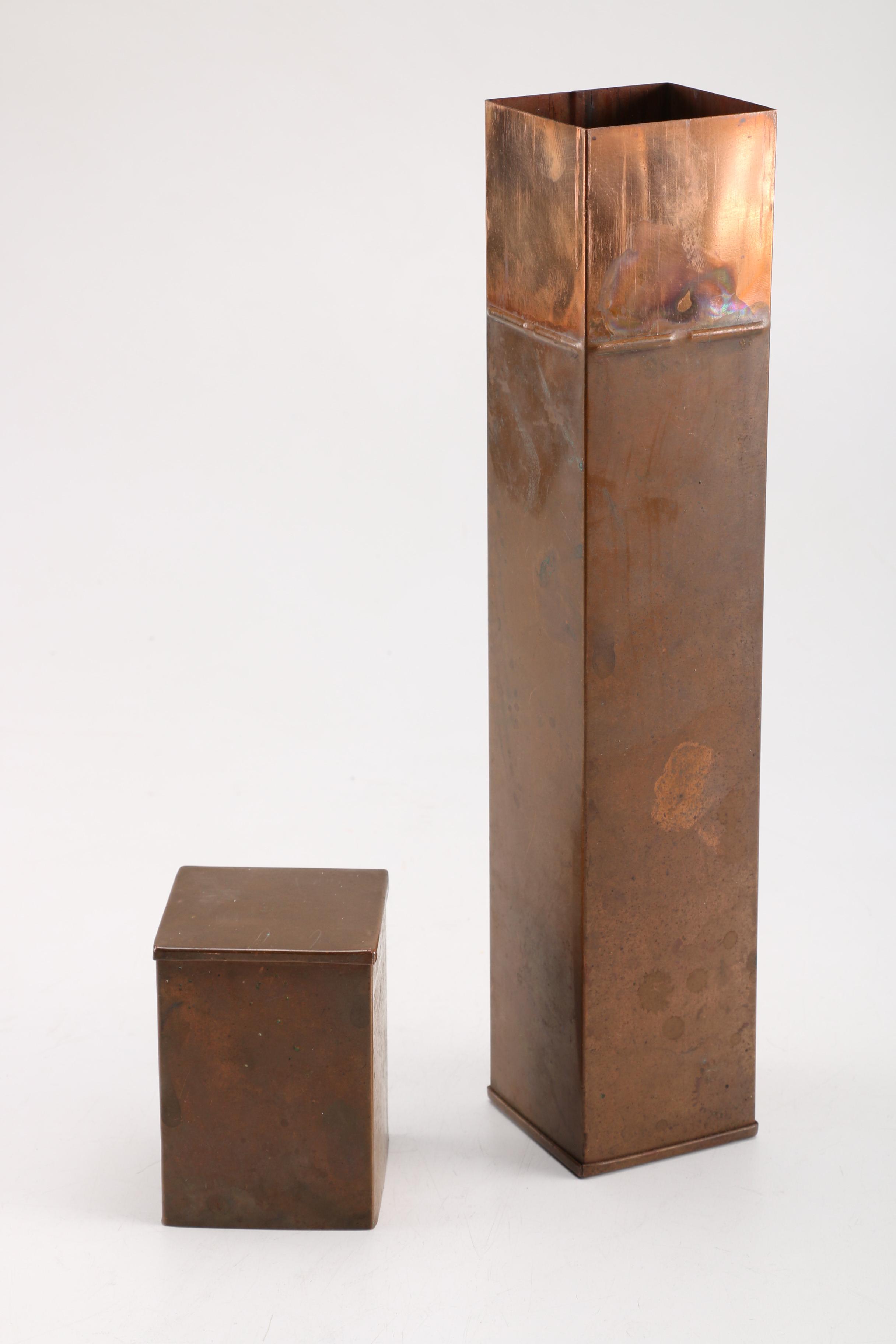 Vintage Copper Tone Pipet Canister