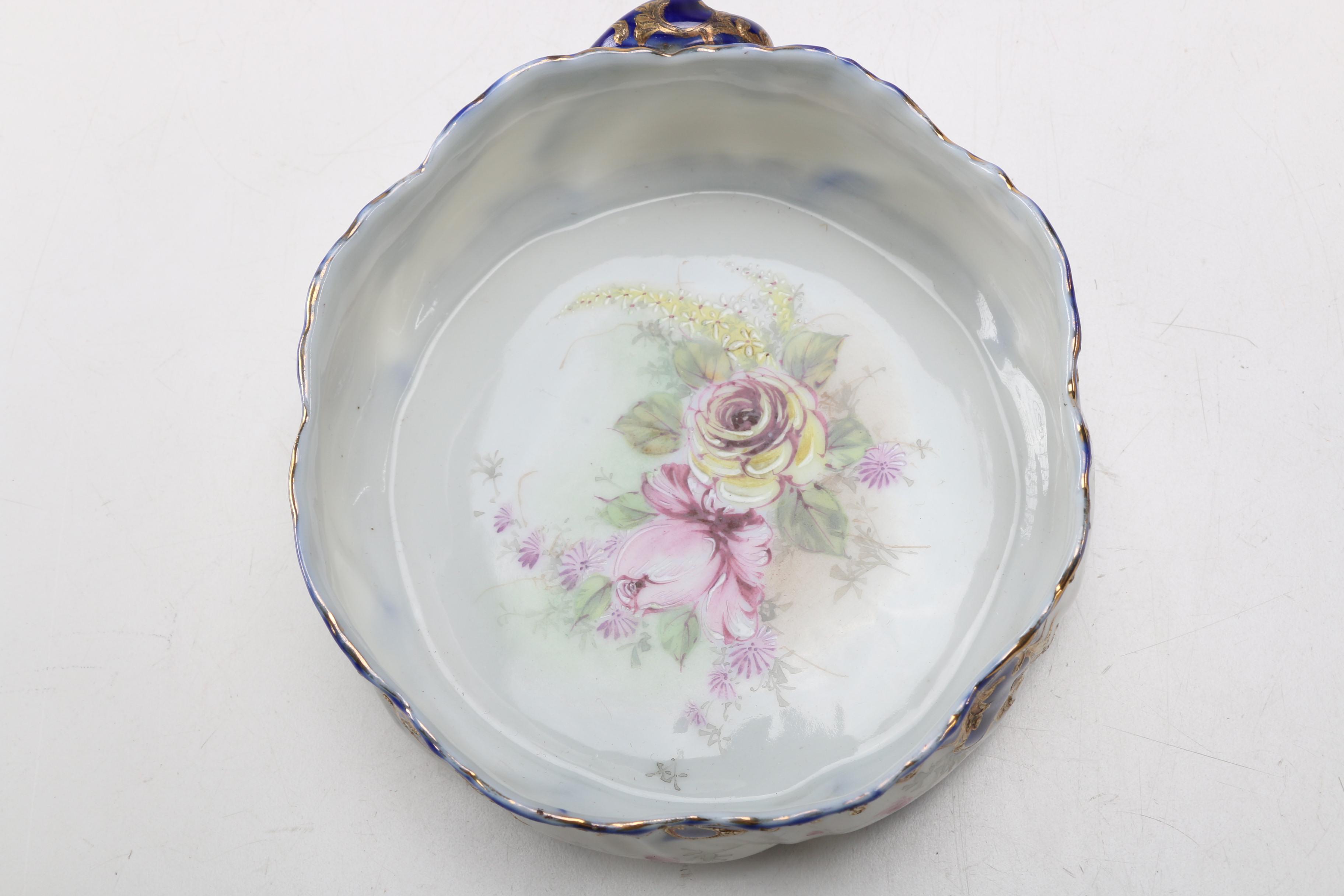 Collection of Floral China Dishes and Bowl Including Limoges