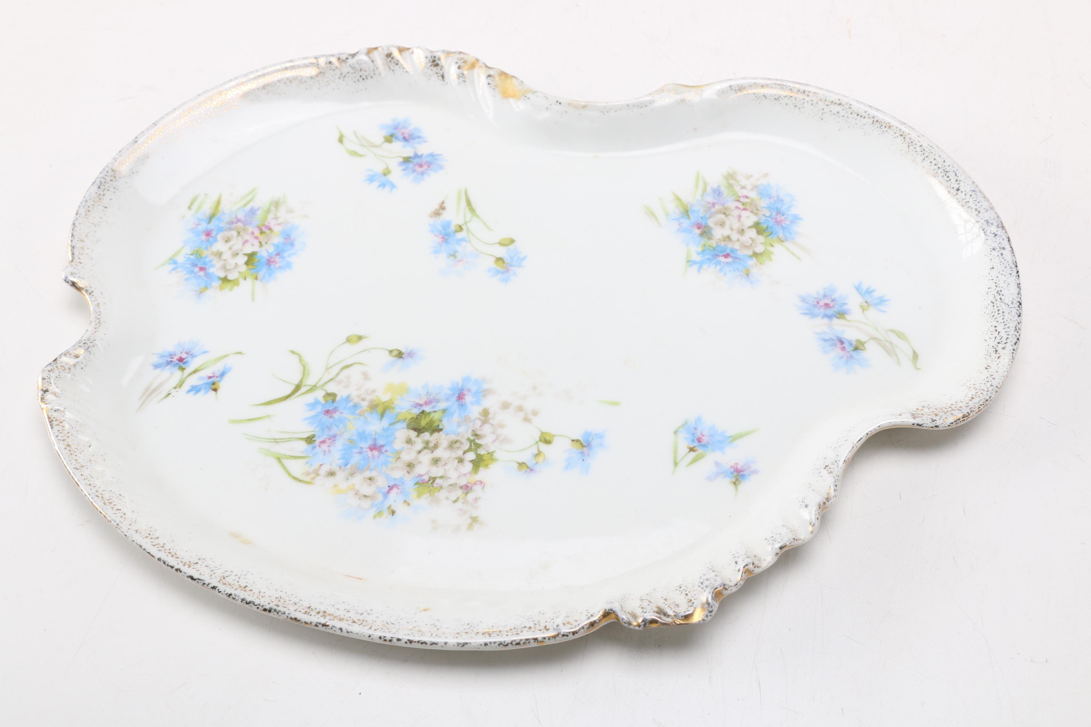 Collection of Floral China Dishes and Bowl Including Limoges