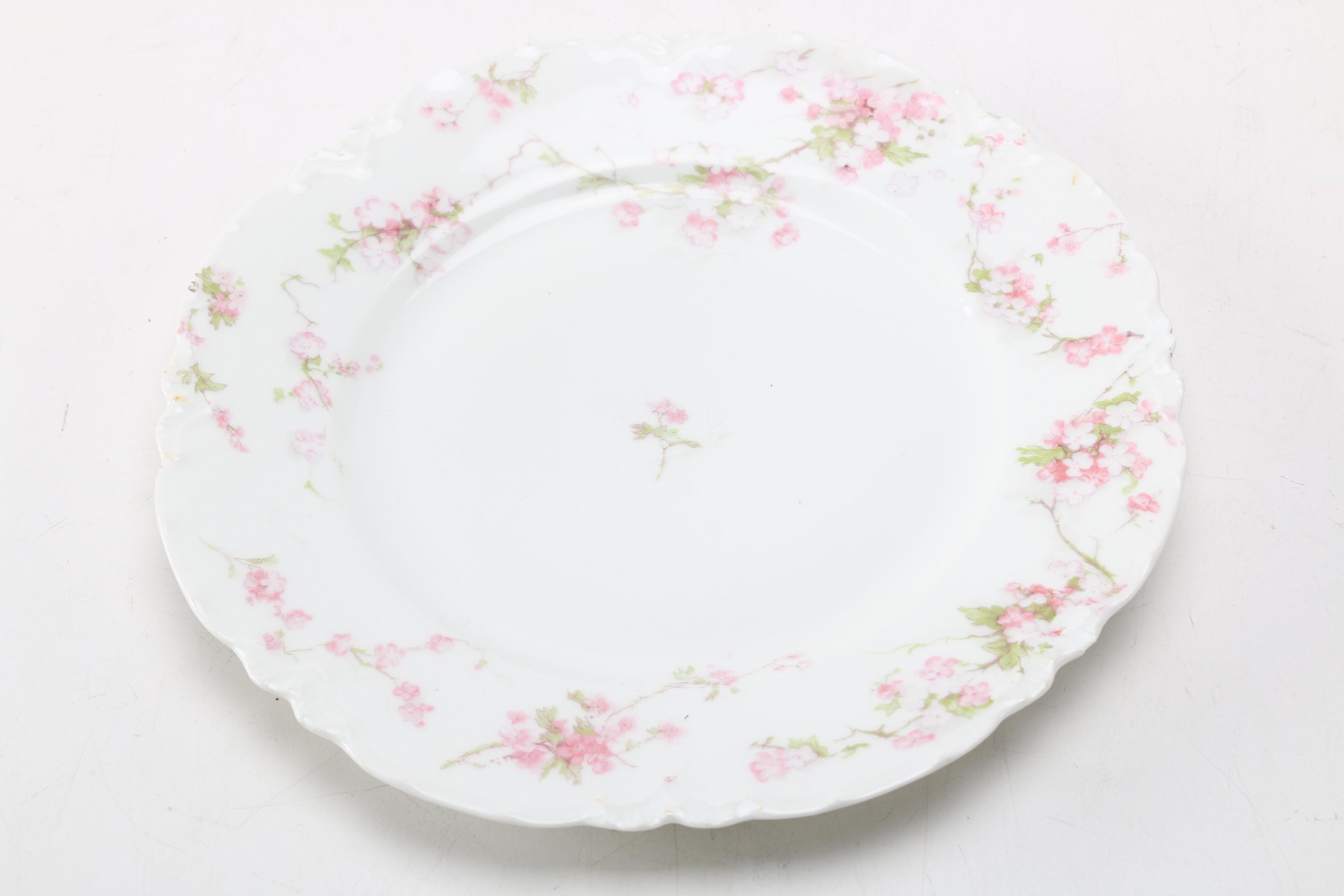 Collection of Floral China Dishes and Bowl Including Limoges