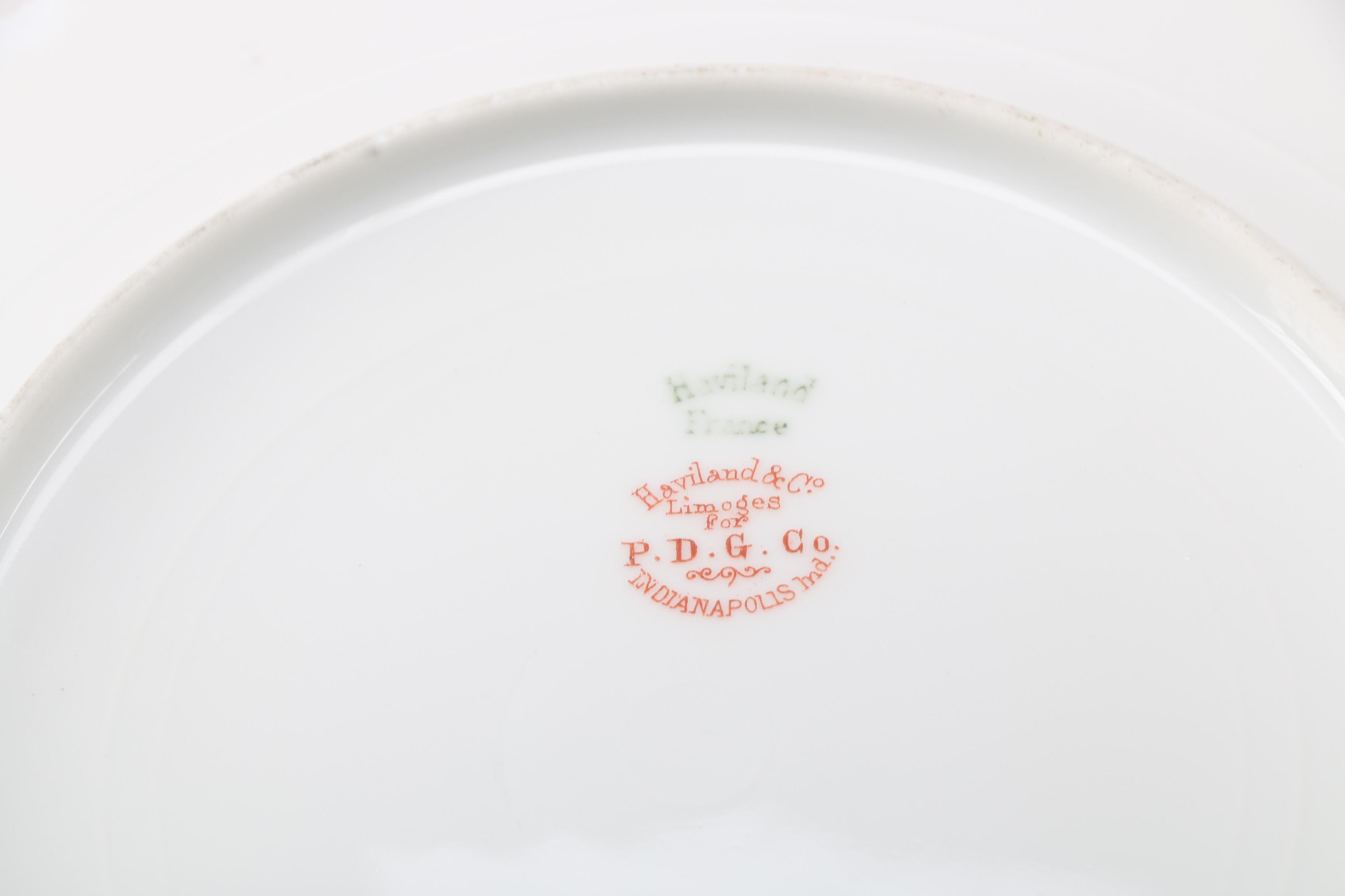 Collection of Floral China Dishes and Bowl Including Limoges