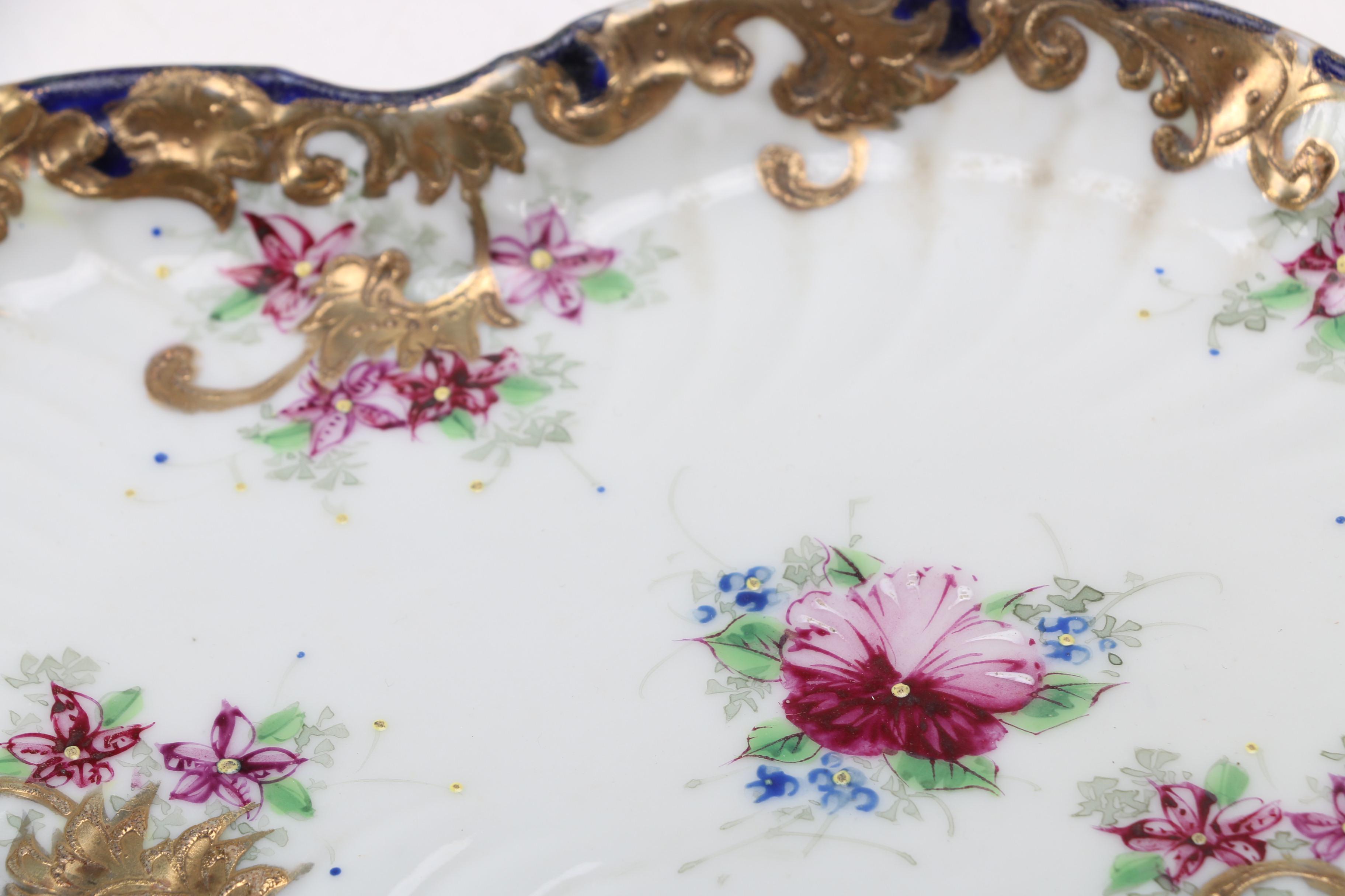 Collection of Floral China Dishes and Bowl Including Limoges