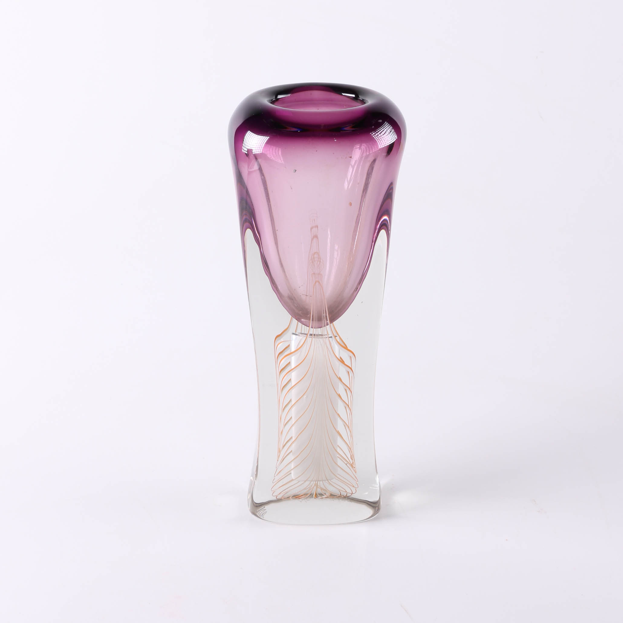 Adam Jablonski Mouth Blown Art Glass Vase EBTH