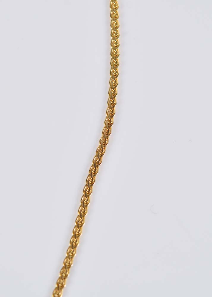 Gold Over Sterling Silver Silver Simulated Stone and Diamond Necklace