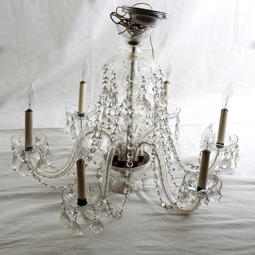 Glass and Crystal Chandelier