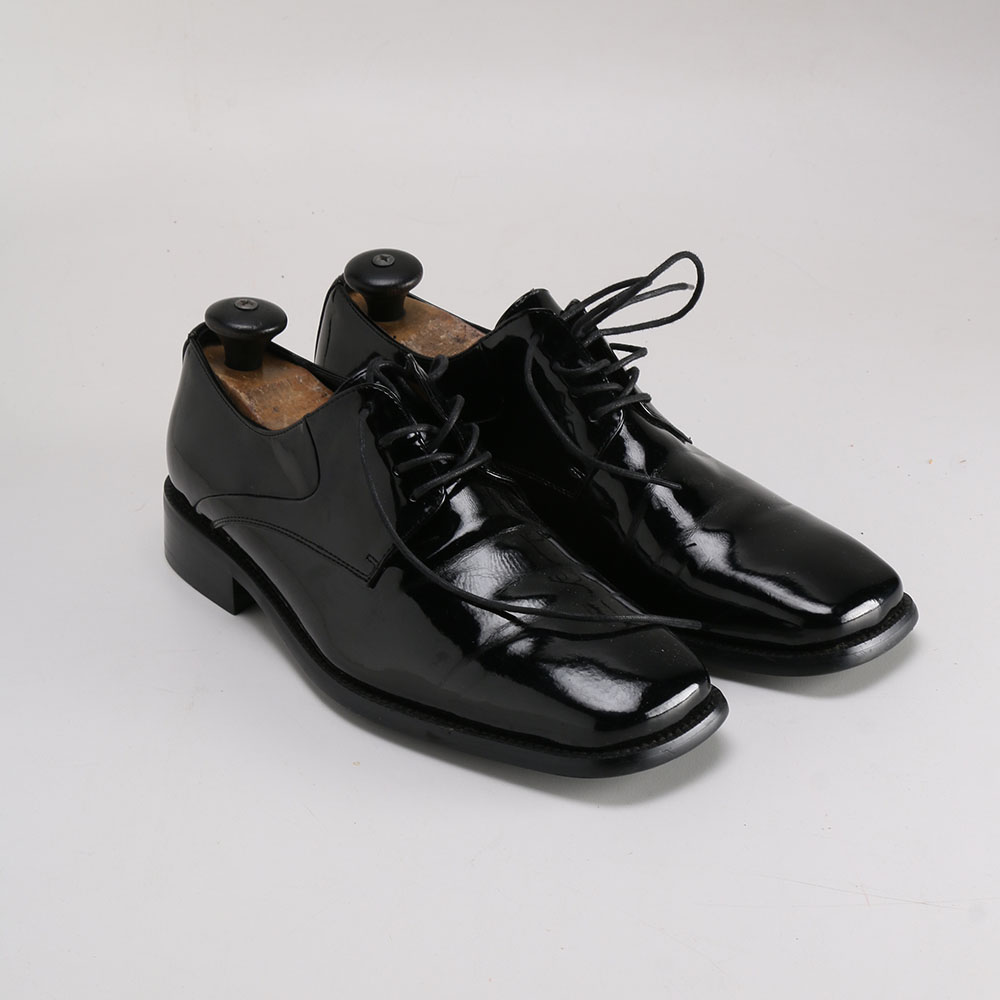 Men's Zengara Black Patent Leather Dress Shoes