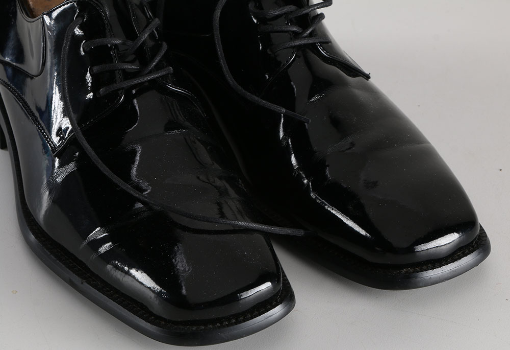 Men's Zengara Black Patent Leather Dress Shoes