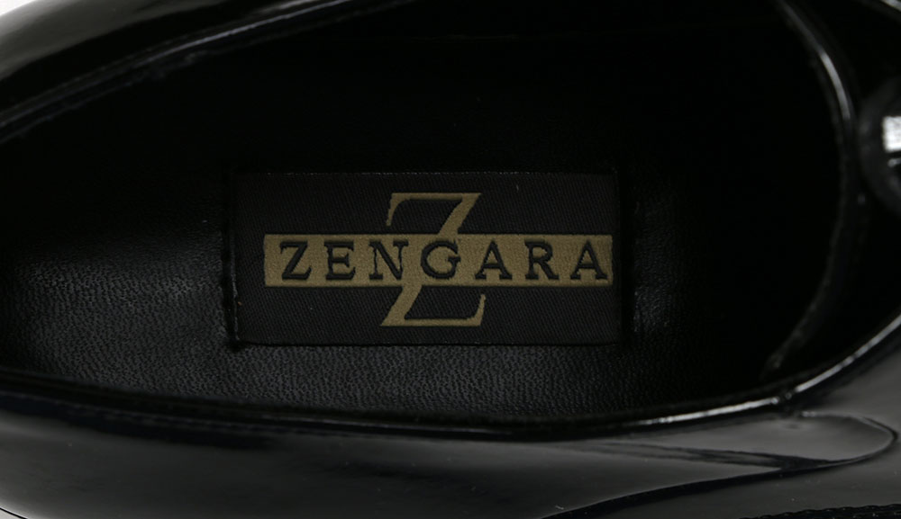 Men's Zengara Black Patent Leather Dress Shoes