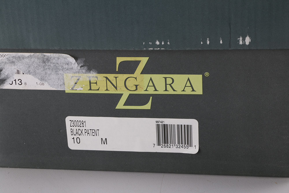 Men's Zengara Black Patent Leather Dress Shoes