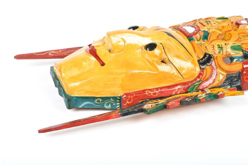 Thai "Khon" White Dragon Warrior Mask