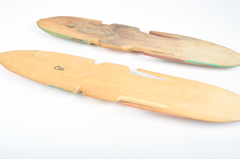 Pair of Hand Painted Peruvian Wall Masks