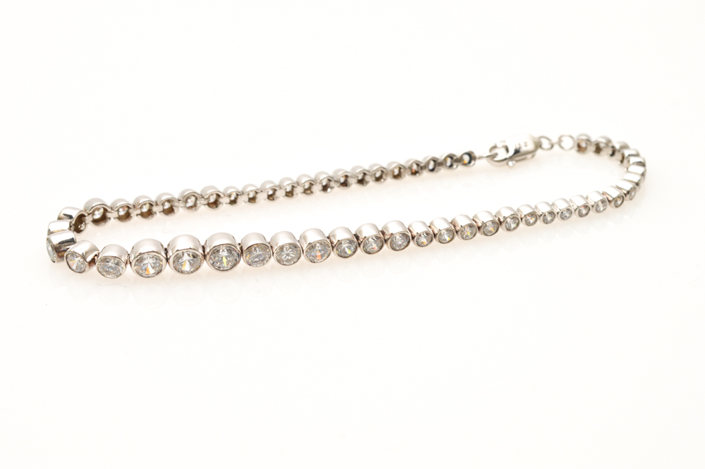 Sterling Silver Cubic Zirconia Bracelet