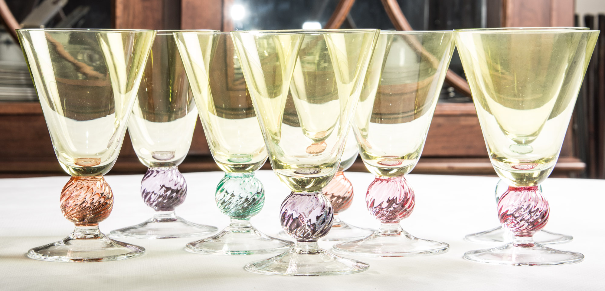 Romanian Colorful Glass Goblets