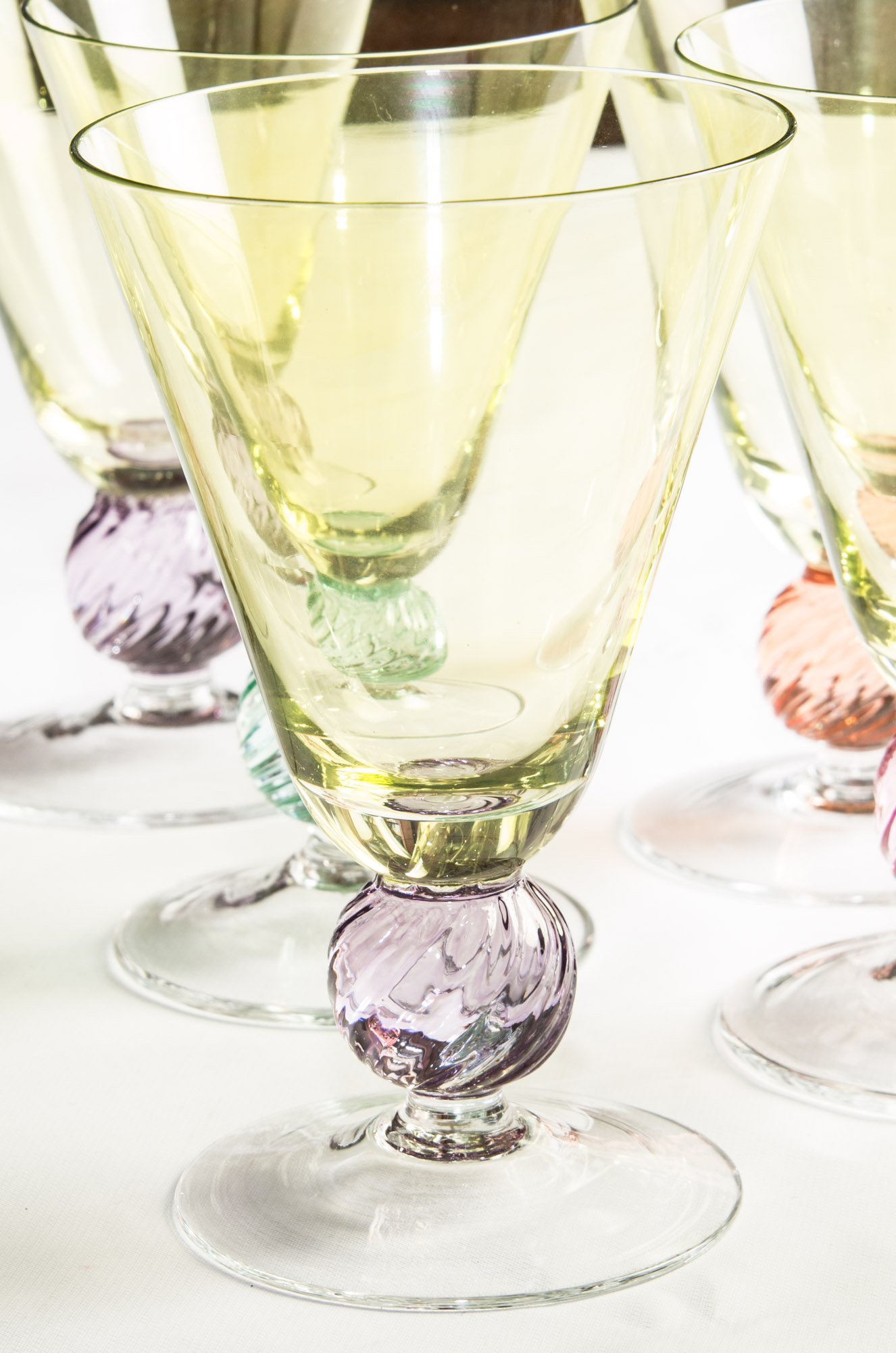 Romanian Colorful Glass Goblets