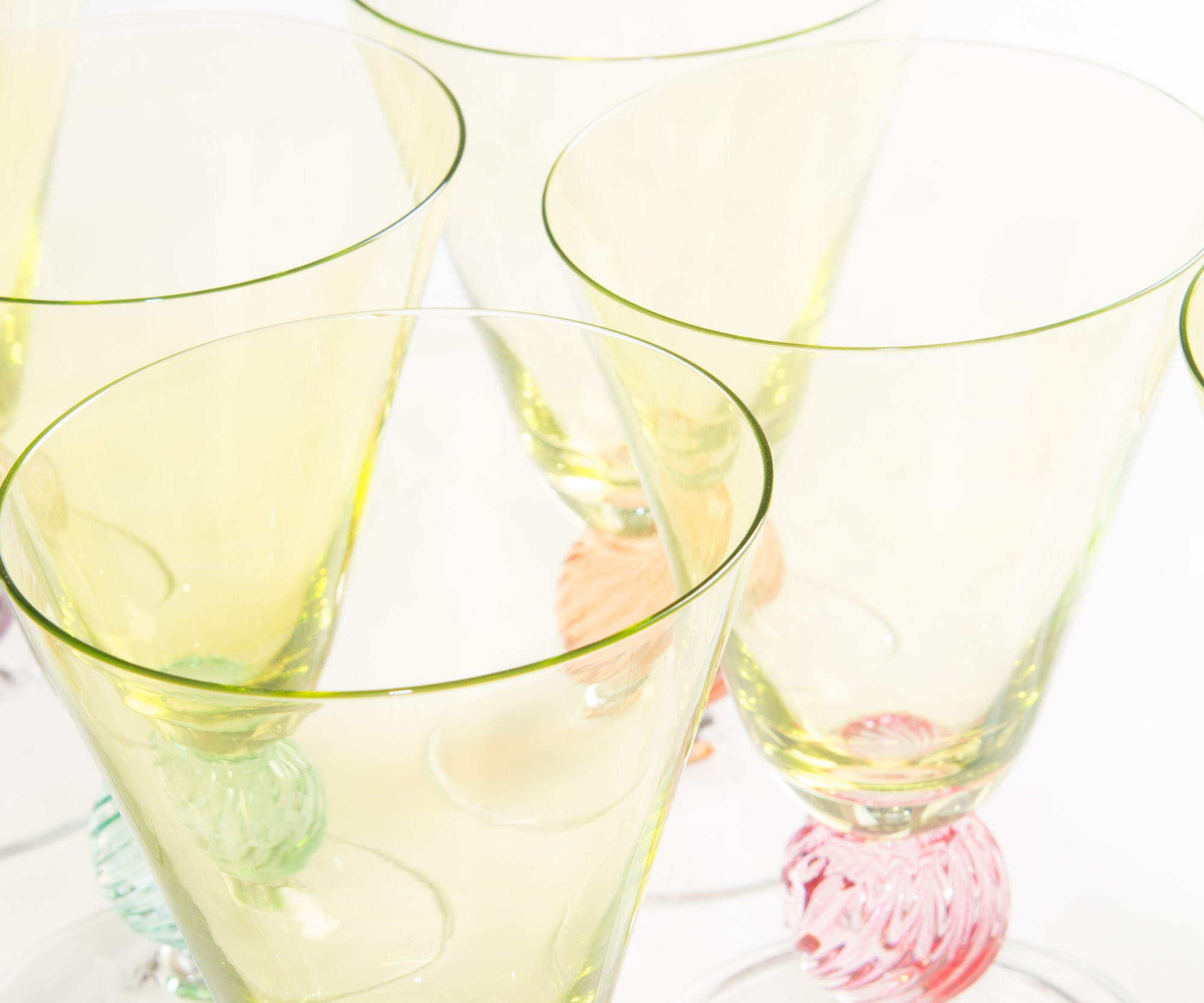 Romanian Colorful Glass Goblets