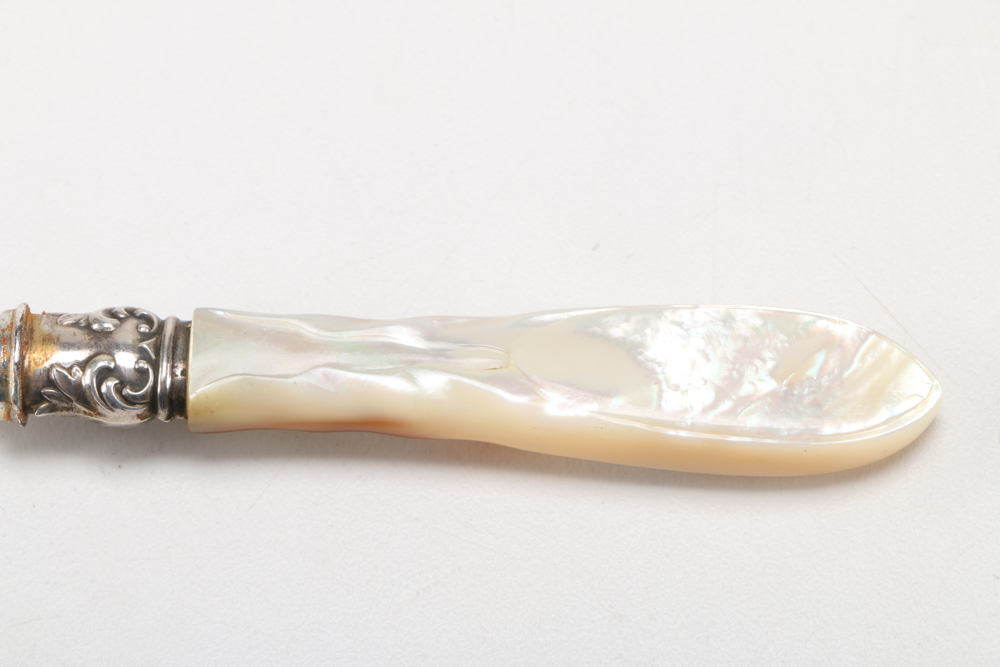 Antique William Hutton & Sons Silver Plate and Mother of Pearl Flatware